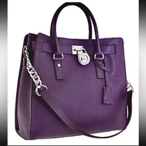 EUC MICHAEL KORS • Purple • LARGE HAMILTON LOCK & KEY HANDBAG. EXCELLENT CONDIT